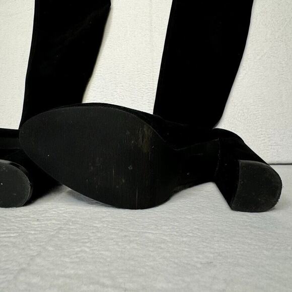 Stuart Weitzman Highland Boots Over Knee Size 9.5 Black Suede Leather MSRP $950 - Picture 4 of 11